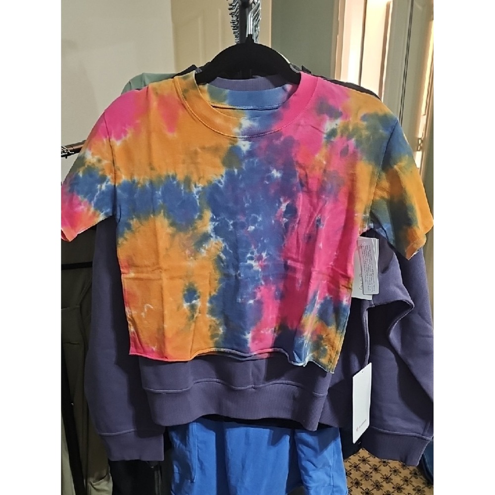 Treasure & Bond Girls Orange Stucco Tie Dye Cropped T-Shirt GL446175BG L 10/12